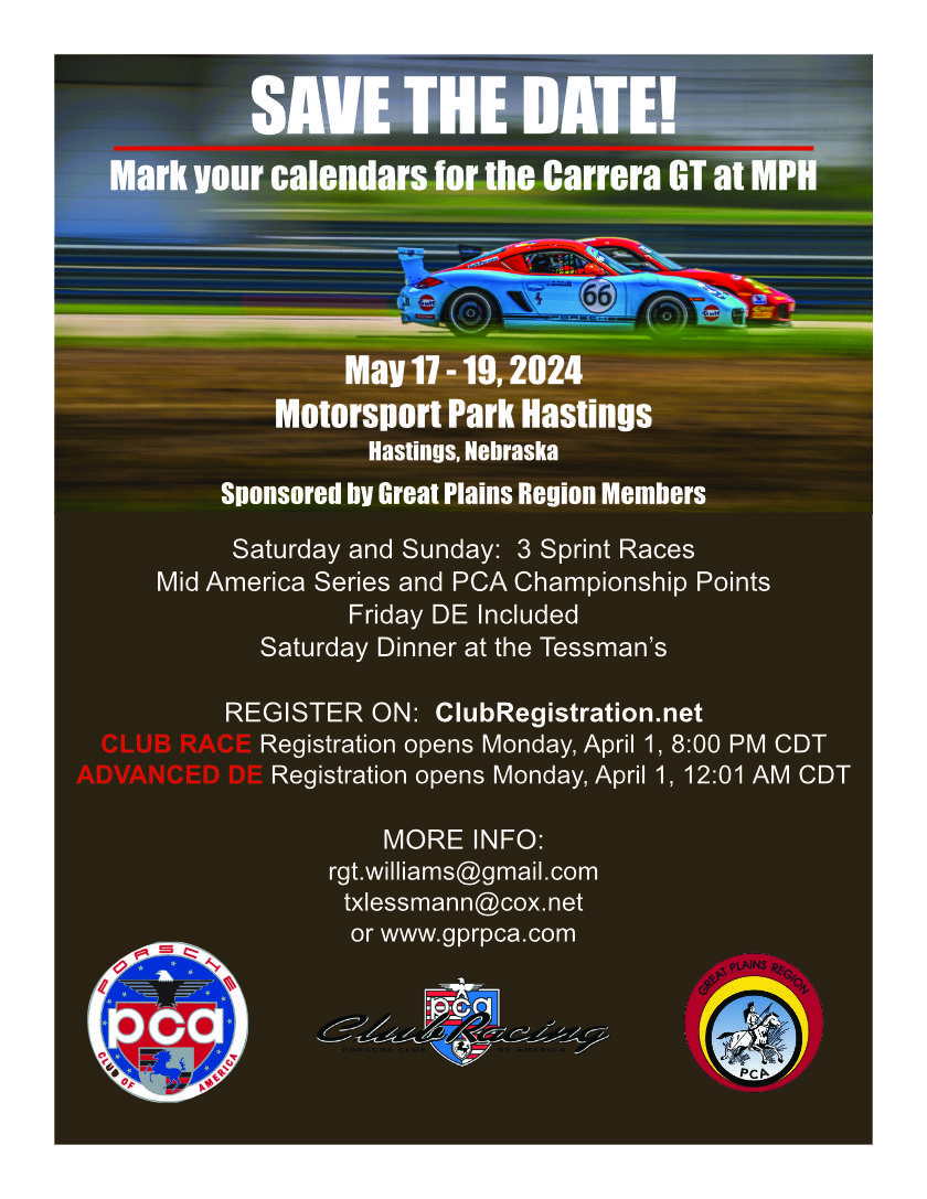Porsche Club of America - Great Plains Region Carrera GT Club Race & DE at MPH