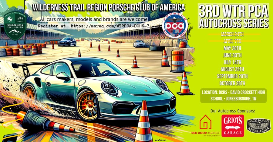 Porsche Club of America - 3rd WTR PCA Autocross Series - Event 3 - [All PCA members welcome]