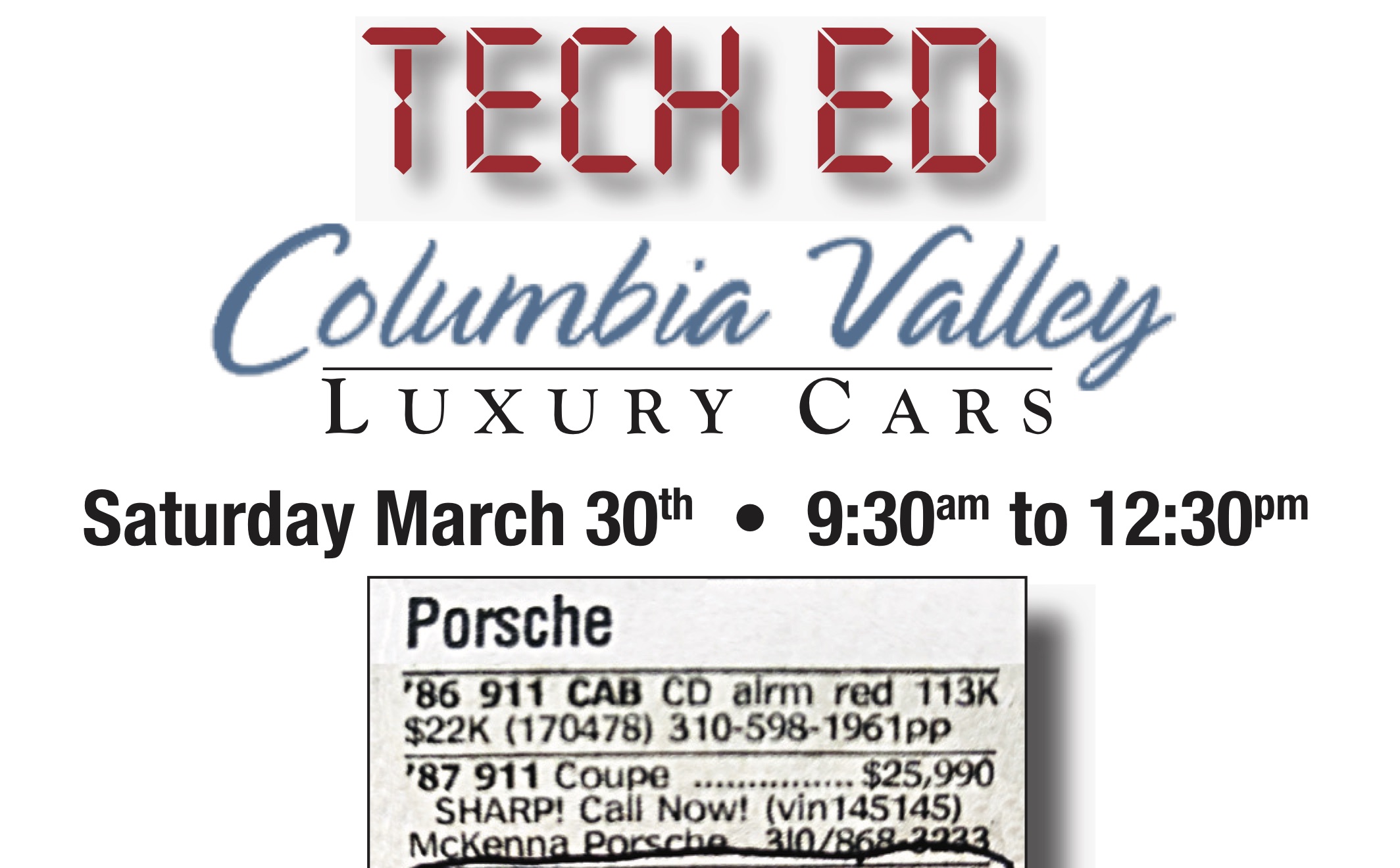 Pnwr Tech Ed Columbia Valley Luxury Cars Porsche Club Of America