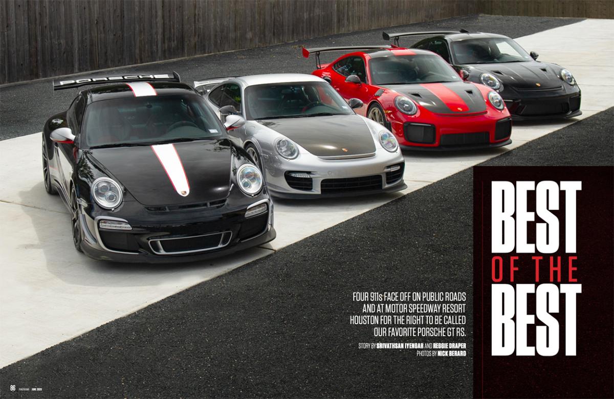 photo of Best of the Best: Four Porsche GT RS 911s on road and track image